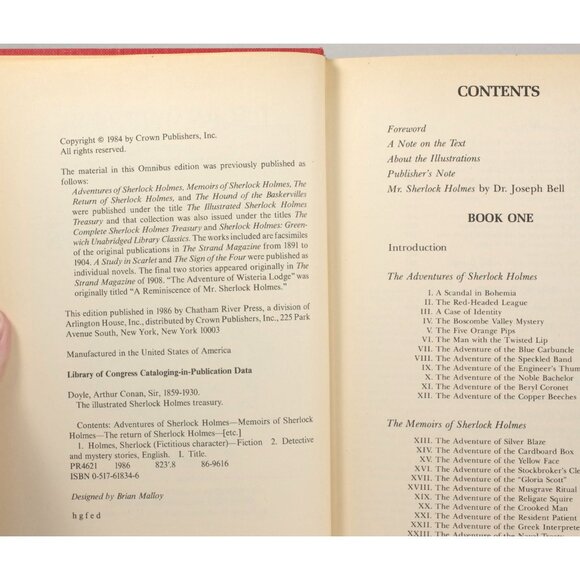 The Illustrated Sherlock Holmes Treasury by Sir Arthur Conan Doyle, 1986 Mystery - Picture 6 of 10